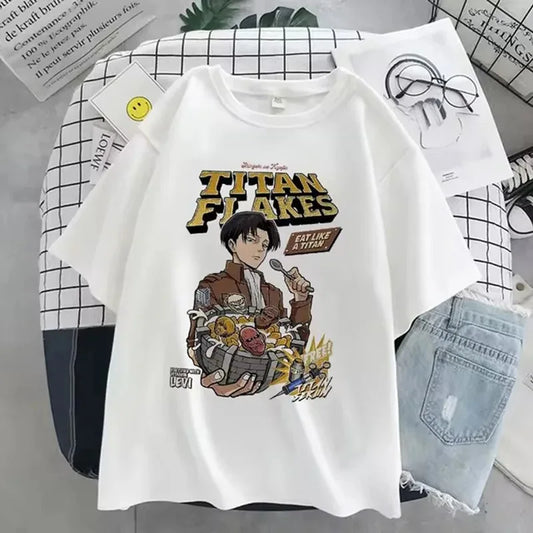 Attack on Titan T Shirt Kawaii Titans Attack Graphic Tees Demale Harajuku Summer Tops Japanese Anime
