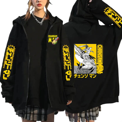 Chainsaw Man: Denji Demon Hoodie Men Anime Zip Up Hoodies Print Anime