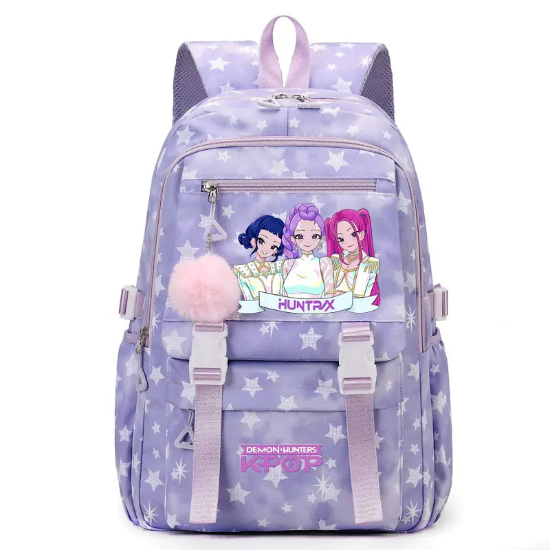 KPop Demon Hunters: Student Backpack Large Capacity Schoolbag Teenagers Student Backpack Women's Travel Laptop Bagpack