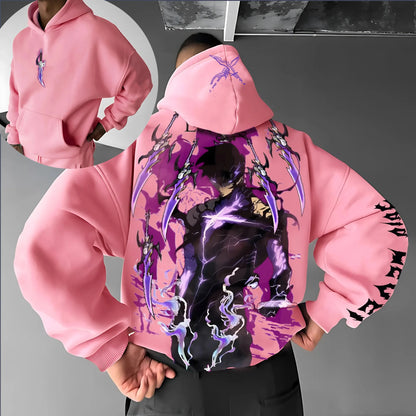 Solo Leveling: Parent-child Clothing Autumn and Winter Japanese Hotblooded Animation Classic Character Hoodie Men's and Women's