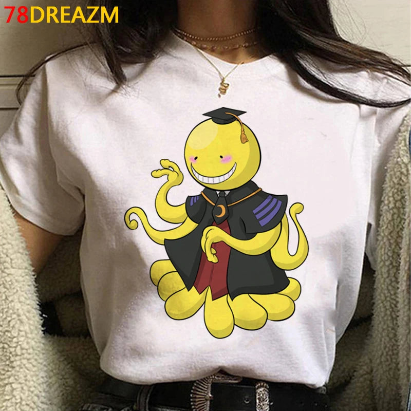 Assassination Classroom: Tshirt Clothes Women Couple  White T Shirt Casual Harajuku Kawaii Summer Top Tshirt White T Shirt