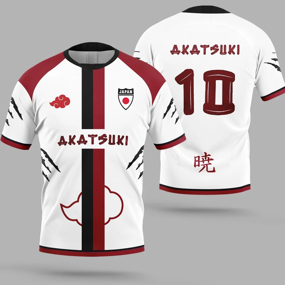 Naruto: Akatsuki Graphic Jersey Number 10 Sports Shirt for Fans Stylish Short Sleeve Tee for Casual and Sports Wear