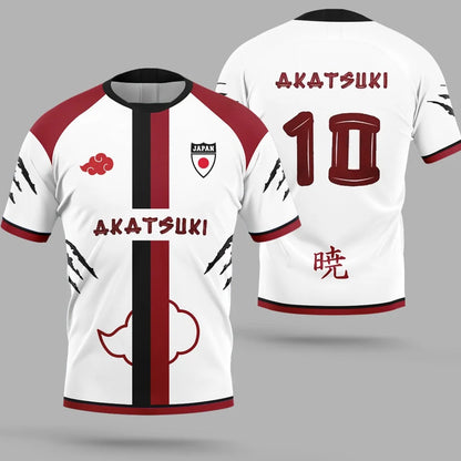 Naruto: Akatsuki Graphic Jersey Number 10 Sports Shirt for Fans Stylish Short Sleeve Tee for Casual and Sports Wear