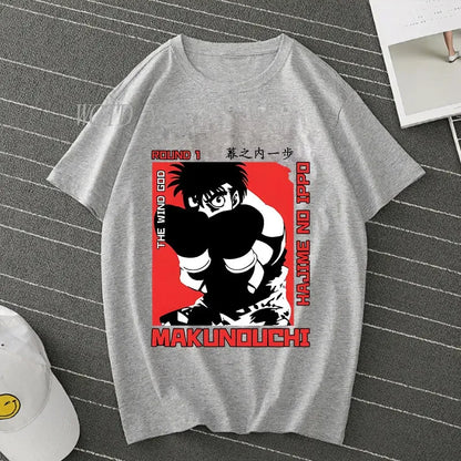 Hajime No Ippo: Kamogawa Boxing Gym T Shirt Men Women Crew Neck Casual Tops Tees Makunouchi Takamura KGB Graphic T-Shirts