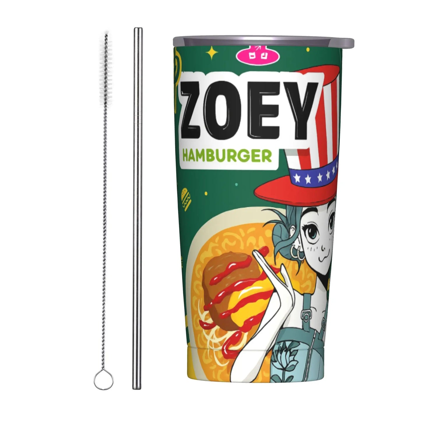 KPop Demon Hunters-  ramen mira Tumbler With Straw  Stainless Steel Tumblers Cup Double Wall Vacuum Insulated for Cold Or Hot 20oz