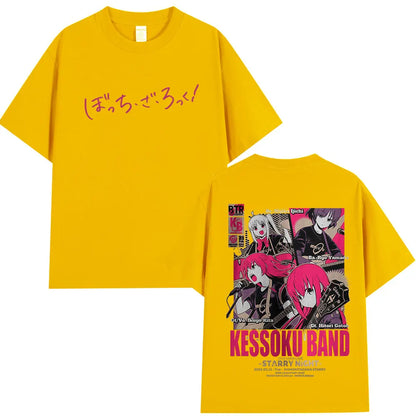 Bocchi The Rock: T Shirt Manga Hitori Gotoh Yamada Ryo Kita Ikuyo Ijichi Nijika T Shirts Cotton Casual Oversized T-shirts