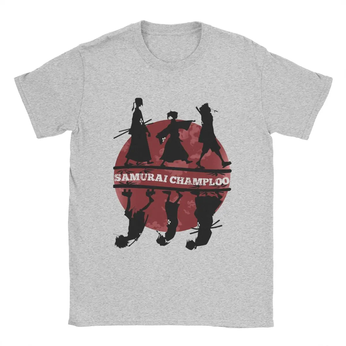 Samurai Champloo: Walk Fuu Mugen Jin T Shirts for Men Cotton Awesome T-Shirts Round Neck Tees Short Sleeve Clothes Birthday Gift