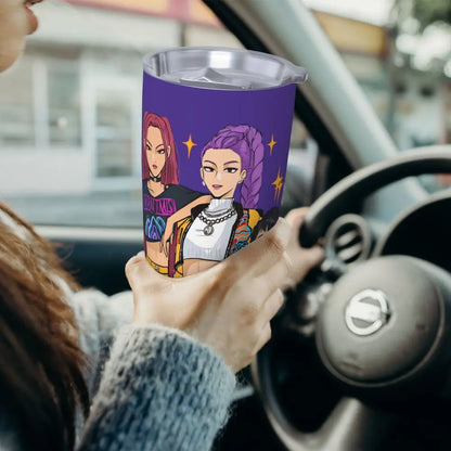 KPop Demon Hunters - Derpy  Insulated Tumbler with Lid Vacuum Thermal Mug Outdoor Travel Car Bottle Cup, 20oz