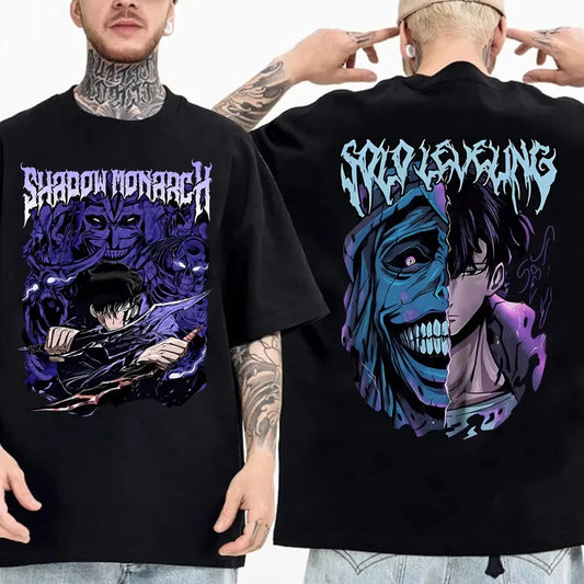 Solo Leveling: T Shirt Men Sung Jinwoo Graphic Tees Harajuku Short Sleeve