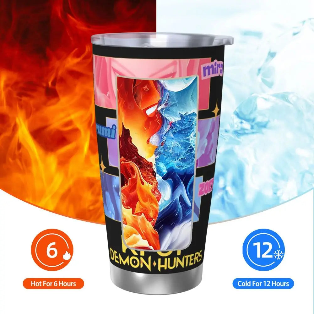 KPop Demon Hunters - Derpy  Insulated Tumbler with Lid Vacuum Thermal Mug Outdoor Travel Car Bottle Cup, 20oz