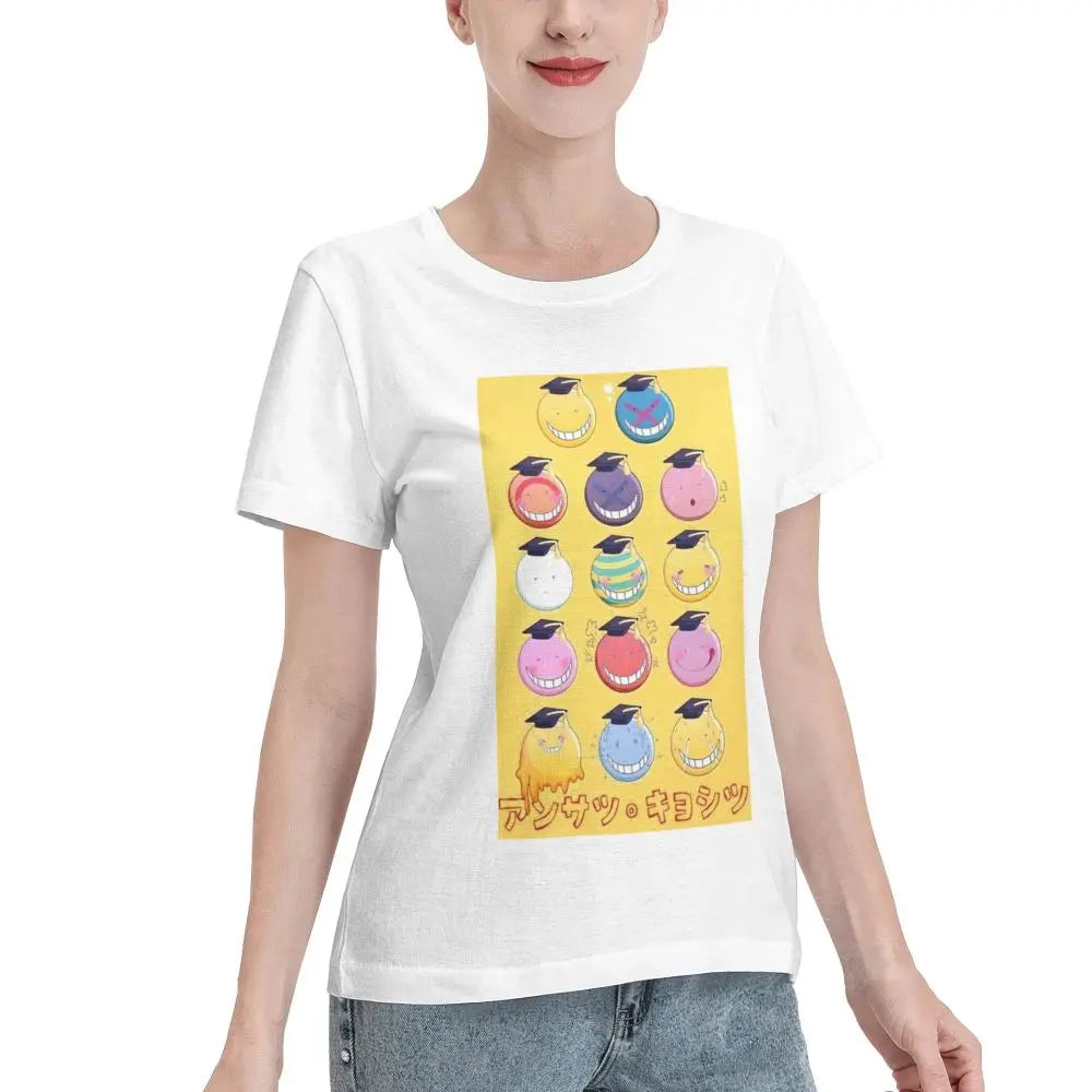 Assassination Classroom: Octopus Koro Sensei T-Shirt Women Short Sleeve T Shirts O-Neck Clothes Cotton Summer Tees Streetwear