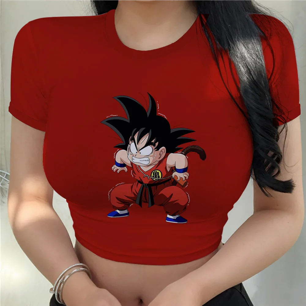 Dragon Ball Z: Harajuku Cool Tops Anime Kawaii Clothes T Shirt Crop Top Goku Clothing Sexy Vegeta Fashion Y2k