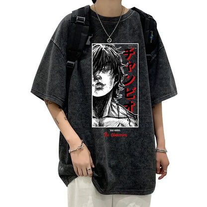 Baki: Hanma T Shirts Unisex Harajuku Streetwear Fashion Washed