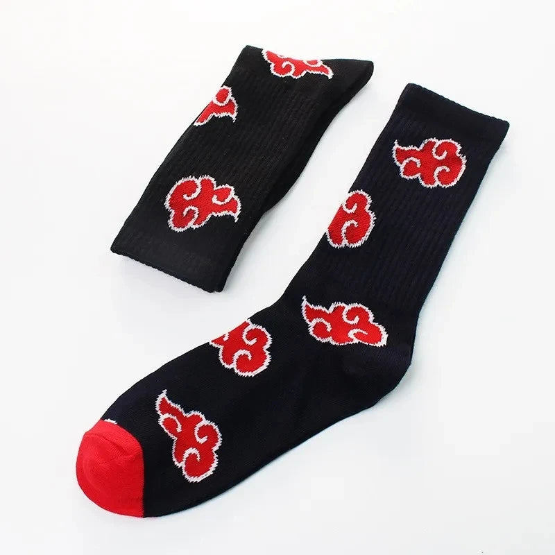 Naruto: Red Cloud Akatsuki High Quality Socks Ninja Adult Cotton Socks