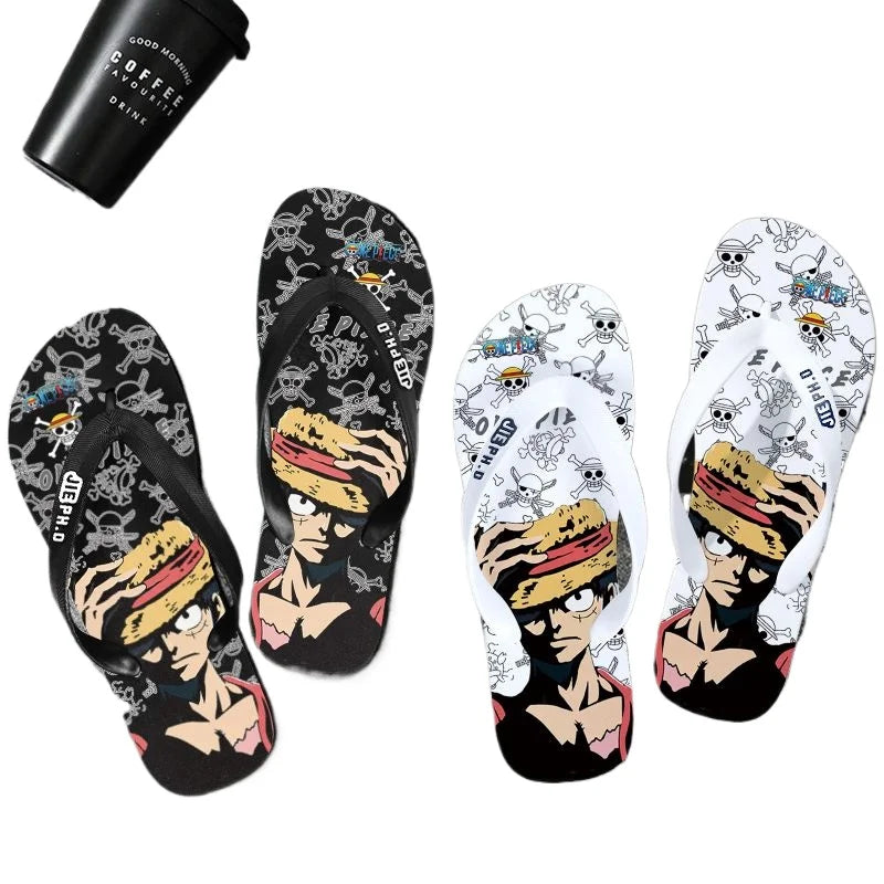 One Piece: Slides Luffy Cartoon Flip Flops Slippers - Non-Slip Outdoor Summer Sandals Unisex for Adults Cartoon eva slippers