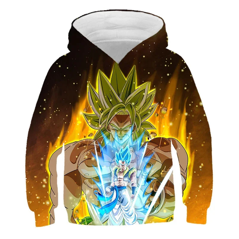 Dragon Ball Z: (KIDS) Hoodie Boys and Girls 3D Printing Sweatshirt Fashion Loose Long Sleeve Spring Autumn Goku Veget Pullover