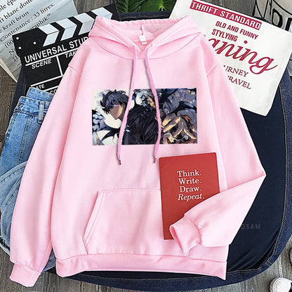 Solo Leveling: Hoodies Oversized Streetwear Long Sleeves Korean Style Popular Classic Simple