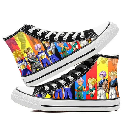 Dragon Ball: High Top Canvas Shoes Goku Vegeta Gohan Animation Peripherals Kaioshin Flat Shoes Student All-Match Sneakers Gifts