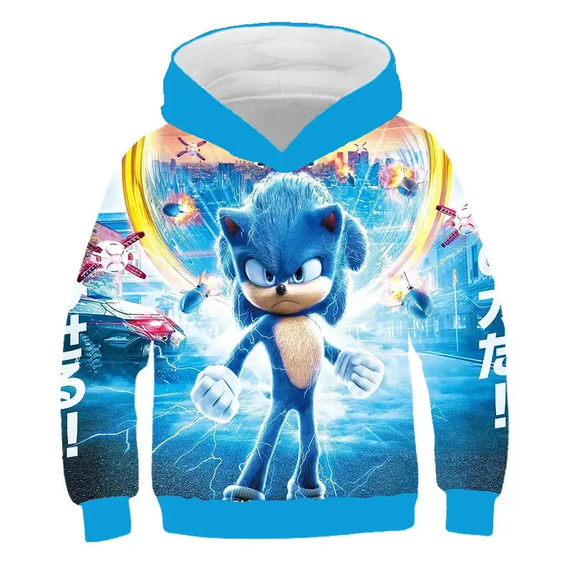 Sonic The Hedgehog: Children's Clothes Fashion Sonic Hoodie For Kids Boys Girls Children Autumn Long Sleeve Printed Anime Sweatshirts Cool Tops Tees