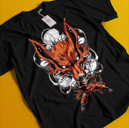 Naruto: Uzumaki Sasuke Anime Printed T-shirt Summer Men's Pure Cotton Neutral Casual Family Set Short Sleeved T-shirt