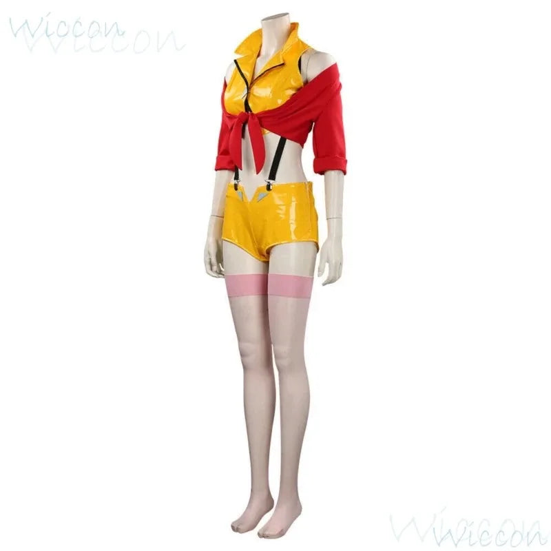 Cowboy Bebop: Anime Faye Valentine Cowboy BEBOP Cosplay Costume Prop Red Yellow Uniform Sexy Hot Suit Party for Women Comic-Cons;3,k8't,