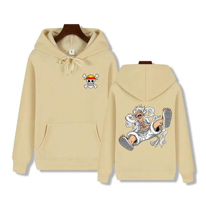 One PIece: Men' Spring and Autumn Anime One Piece Funny Printed Top Outdoor Fashion Hoodie