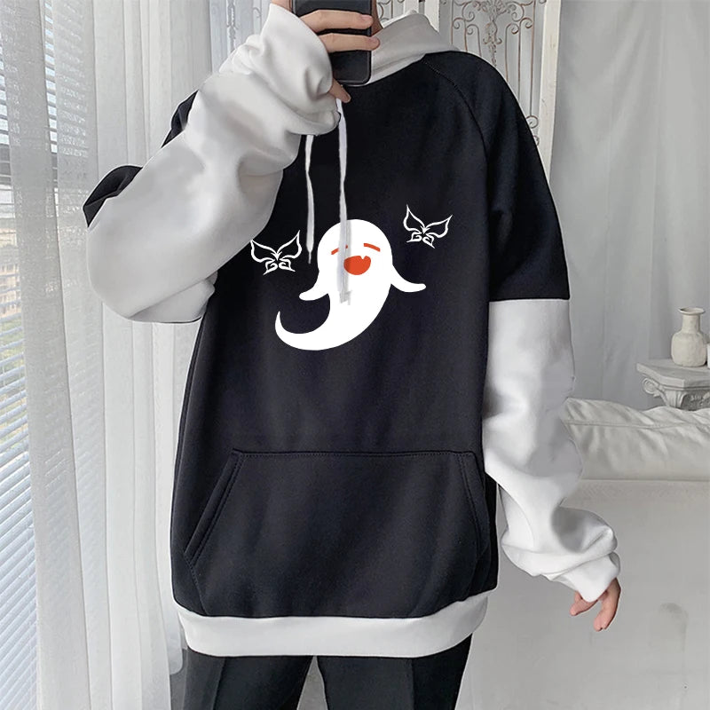 Genshin Impact: Harajuku Game Hoodies Men Xiao Mask Fangs Aesthetic Print Sweatshirt Long Winter Plus Size Streetwear Pullover