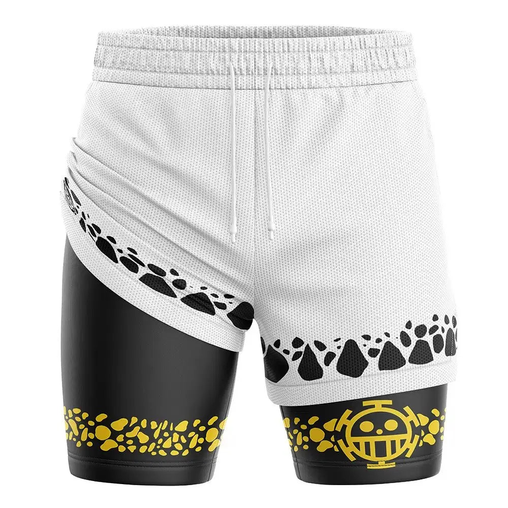 One Piece: Mesh Double-layer Shorts Streetwear Anime Summer 2026 New Y2k Casual Running Gym Workout Quick-drying Pants