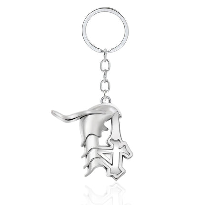 BLEACH: Thousand-Year Blood War Keychain Kurosaki Ichigo Zangetsu Double Blade Weapon Pendant Key Chain for Men Car Keyring Gift