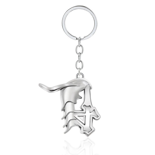 BLEACH: Thousand-Year Blood War Keychain Kurosaki Ichigo Zangetsu Double Blade Weapon Pendant Key Chain for Men Car Keyring Gift