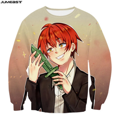 Assassination Classroom: Super Detailed - Jumeast Y2k  Long Sleeve T Shirt Sport Pullover