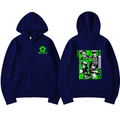 Blue Lock: Kunigami Rensuke Men Zipper Hoodie Spring Autumn Women Sweatshirt 2025 New Cartoon Anime Couple Jackets Coat