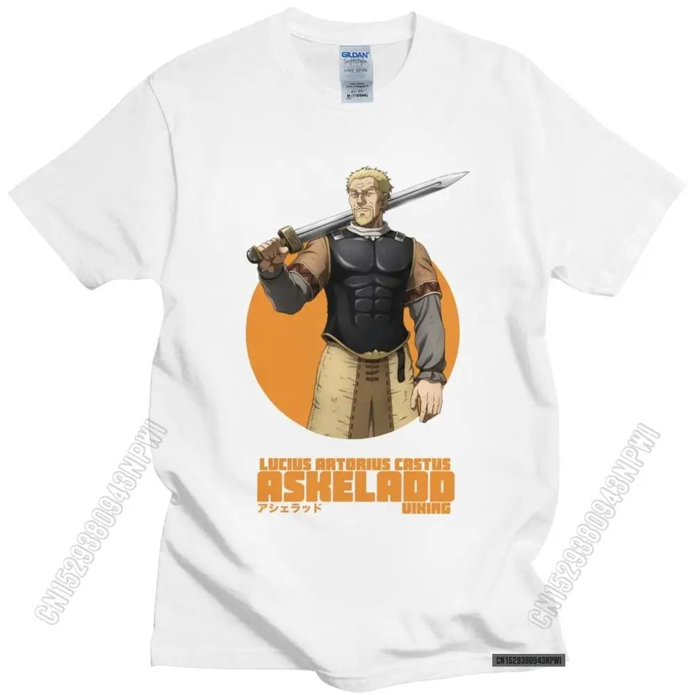Vinland Saga: Askeladd O-Neck Cotton T-Shirt Japan Adventure Fiction Anime Manga Tee Fan Streetwear