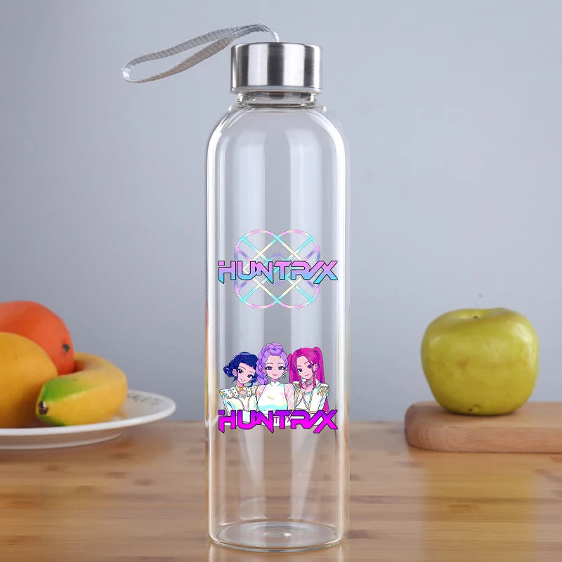 KPop Demon Hunters: Transparent Water Cup for Men Women Anime Cartoon Simple Cups Students Portable Fashion Water Bottle Gifts