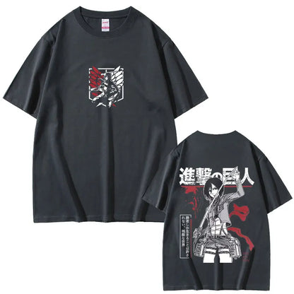 Attack on Titan: Mikasa Ackerman Merch T-shirt Men Women Manga Harajuku Oversized T Shirt Male Casual Retro Cotton T-shirts