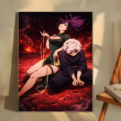 Hell's Paradise: Classic anime  Poster  Self-adhesive Art Waterproof Paper Sticker Coffee House Bar Room Wall Decor