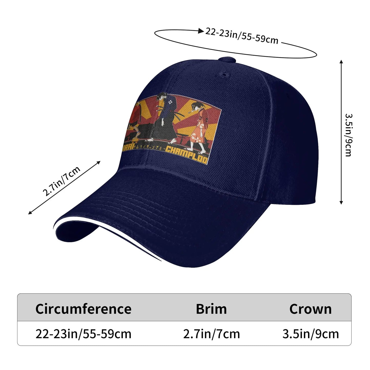 Samurai Champloo: Fuu Jin And Mugen  Baseball Cap  Women Print Hip Hop Hats Summer Stylish Outdoor Sports Snapback Cap