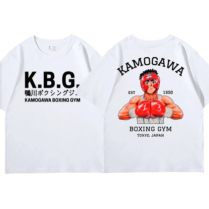 Hajime No Ippo: Kamogawa Boxing T-Shirt Makunouchi Takamura KGB Graphic Harajuku Streetwear