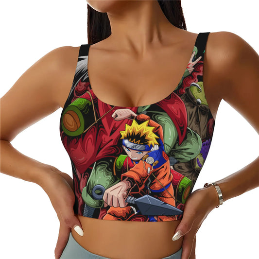 Naruto :Sasuke Uchiha Orochimaru  Sports Bra Women's Anime  Gym Workout Yoga Crop Top