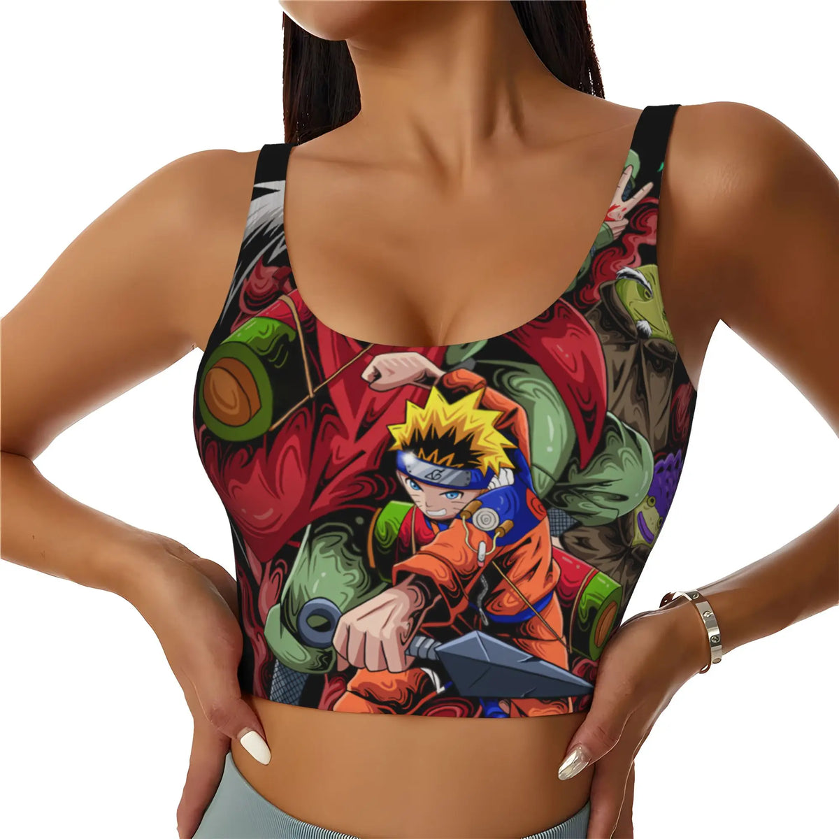 Naruto :Sasuke Uchiha Orochimaru  Sports Bra Women's Anime  Gym Workout Yoga Crop Top