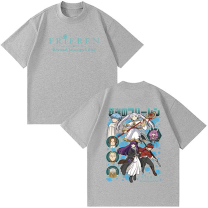 Frieren: Beyond Journey's End -- Frieren Fern Stark Himmel T-shirt Men Women Tee Tops Fashion Harajuku Cotton Casual T-shirts
