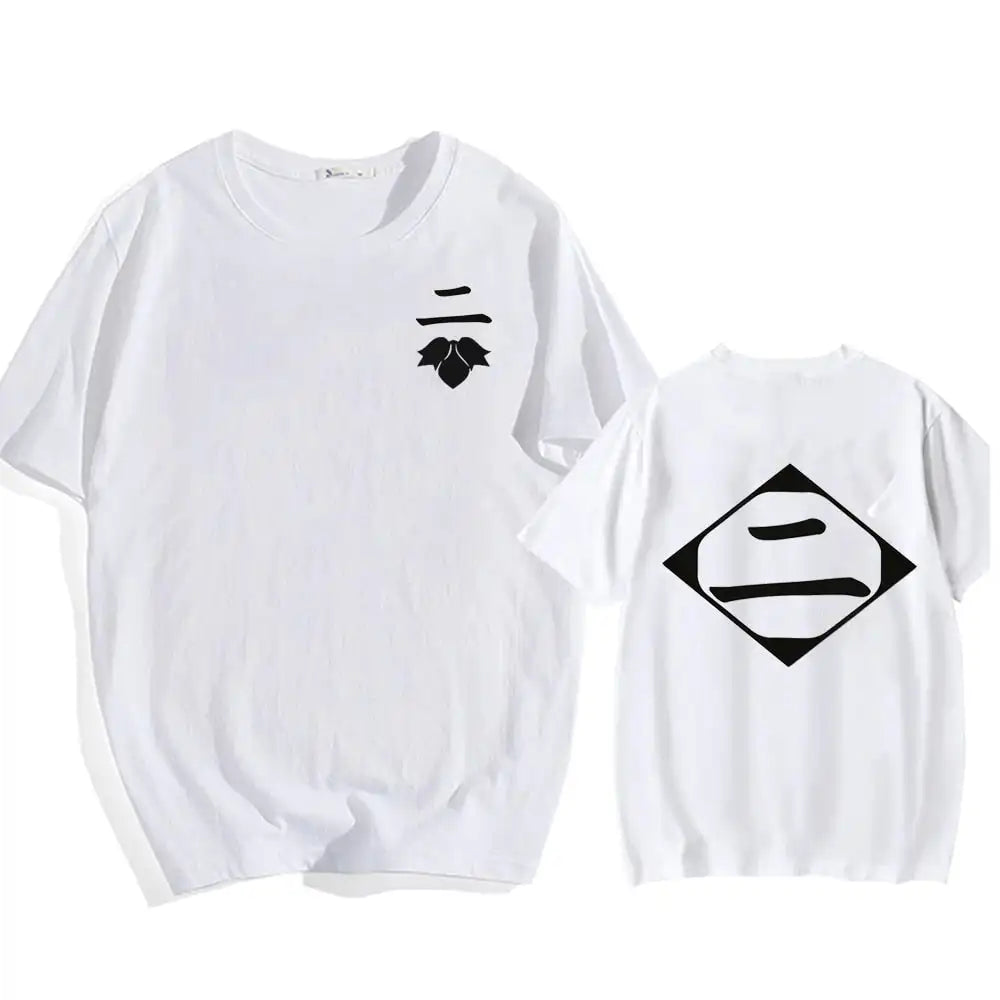 Bleach: Soul Society  Print T-shirt  Oversized Casual Cotton Black and White Short Sleeves Men's Clothing