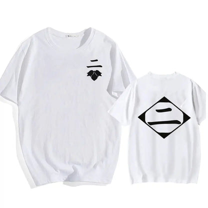 Bleach: Soul Society  Print T-shirt  Oversized Casual Cotton Black and White Short Sleeves Men's Clothing
