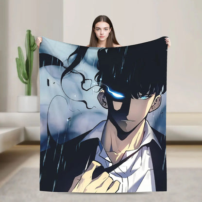 Solo Leveling: Blanket Flannel Spring Autumn  Breathable Ultra-Soft Throw Blanket for Sofa Car Bedspreads
