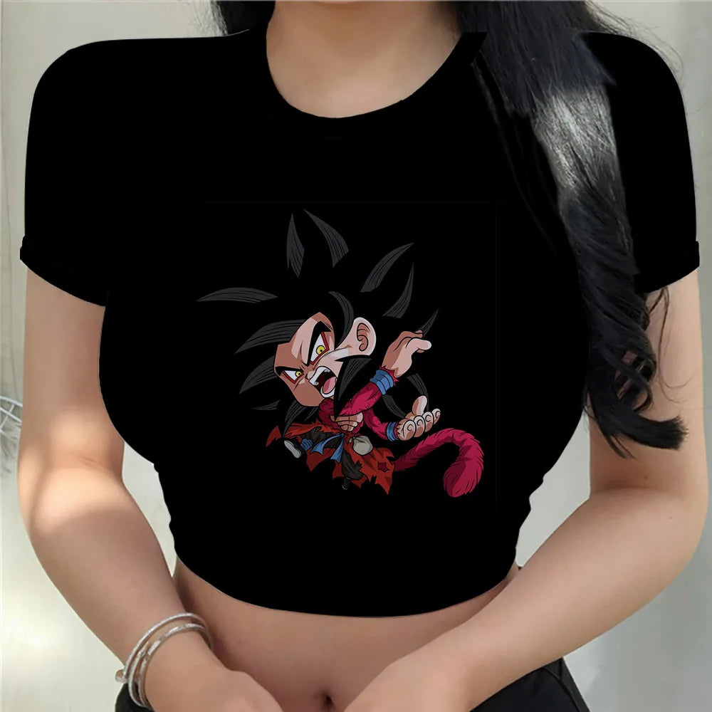 Dragon Ball Z: Harajuku Cool Tops Anime Kawaii Clothes T Shirt Crop Top Goku Clothing Sexy Vegeta Fashion Y2k