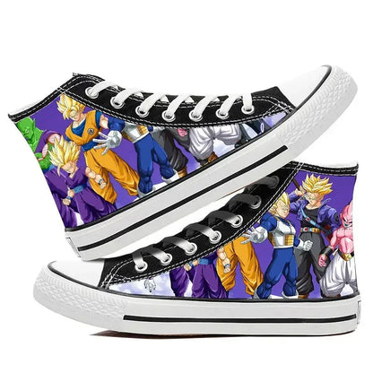 Dragon Ball: High Top Canvas Shoes Goku Vegeta Gohan Animation Peripherals Kaioshin Flat Shoes Student All-Match Sneakers Gifts