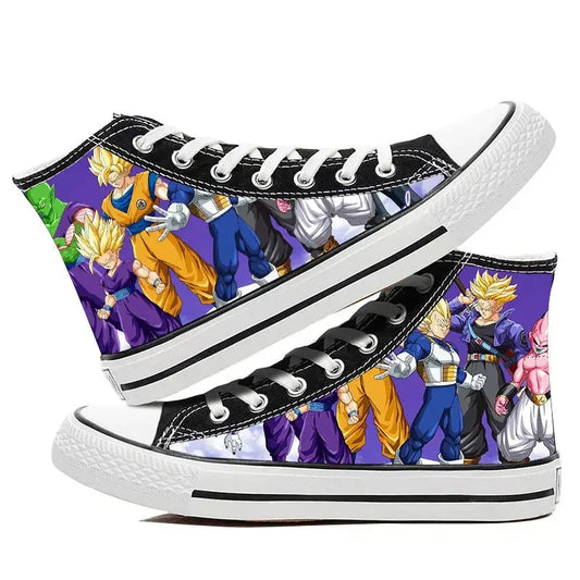 Dragon Ball: High Top Canvas Shoes Goku Vegeta Gohan Animation Peripherals Kaioshin Flat Shoes Student All-Match Sneakers Gifts