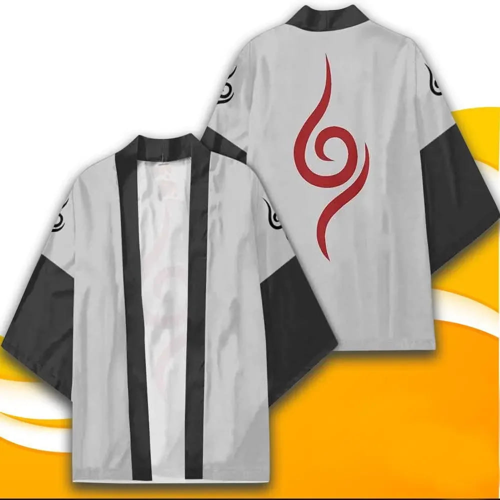 Naruto: Akatsuki Uzumaki Itachi Red Cloud Kimono Shirt Haori Yukata Printing Cosplay Robe Costume Christmas Festival Gifts