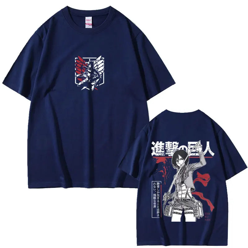 Attack on Titan: Mikasa Ackerman Merch T-shirt Men Women Manga Harajuku Oversized T Shirt Male Casual Retro Cotton T-shirts