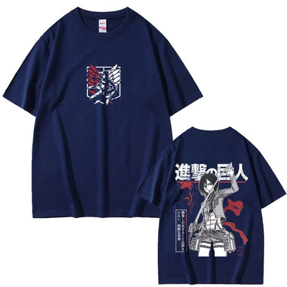 Attack on Titan: Mikasa Ackerman Merch T-shirt Men Women Manga Harajuku Oversized T Shirt Male Casual Retro Cotton T-shirts